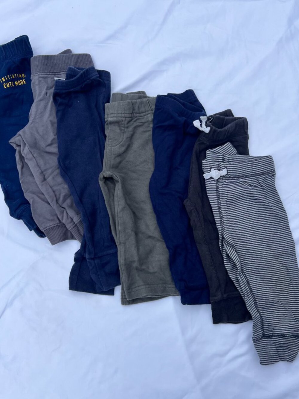 Boys 12M Jogger Pants Lot of 7 — Carter's + Mixed — GUC